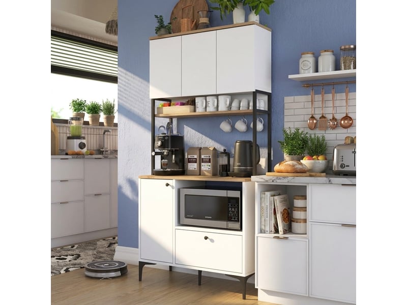  Armoire multifonction je159 - 100% melamine - blanc - 90 x 184,2 x 38 cm 893RAN4960 - Conforama D