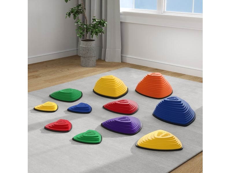 Pierres d’équilibre 11 pièces 37,5x37,5x16 cm antidérapantes multicolores - Conforama B