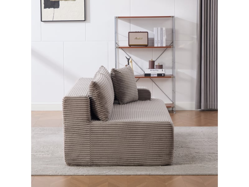 Canapé modulable, canapé de salon, base antidérapante, facile à déplacer, format compressé, gris, en tissu chenille - Conforama R