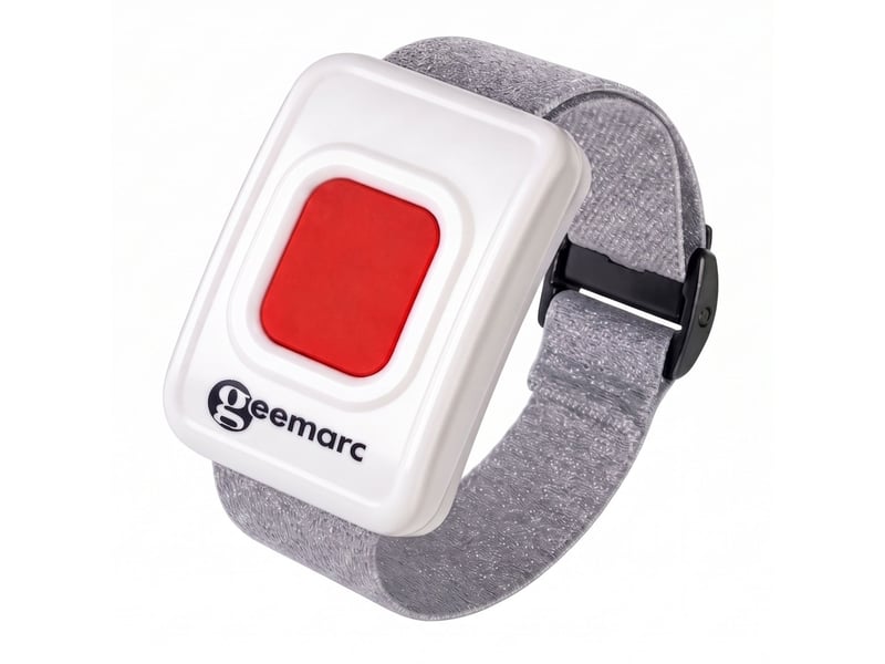  Bracelet d'alerte senior pour geemarc cl9000 avec bouton sos et témoin led geemarc gris REMOTE_CL9000 - Conforama A