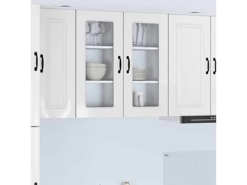 Meuble mural de cuisine | armoire de cuisine 2 pcs blanc brillant shl6862 - Conforama B