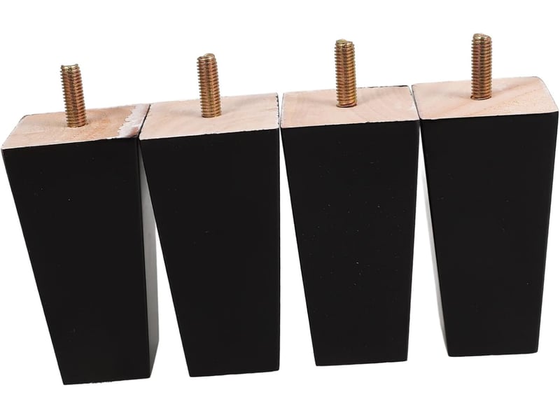  4pièces rechange bois massif pour meubles carrés pour table basse commode bureau et armoire rehausseurs meubles  - Conforama A