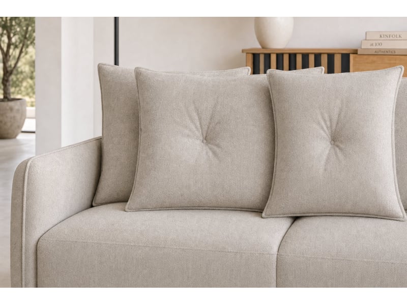  Bandol - canapé d'angle convertible tissu lisse 3 places beige  - Conforama D