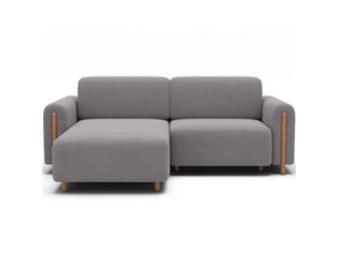 Canapé d'angle convertible arvessa gris clair velours côtelé – angle gauche