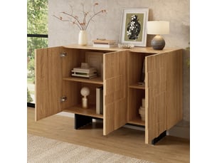 Buffet 3 porte(s)  0 tiroir(s) <strong>MERAX</strong> <strong></strong> - 105 cm coloris naturel 