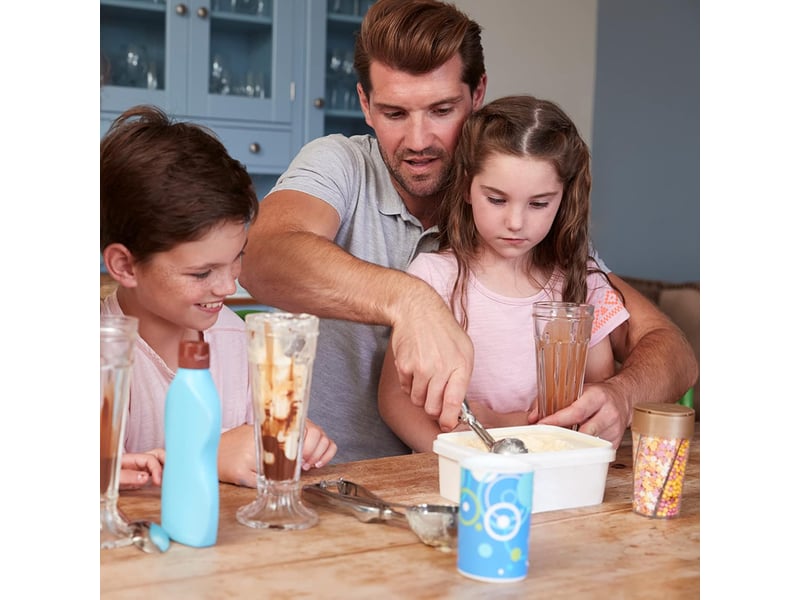  Cuillère à glace, 5cm cuillère à glace en acier 304 inoxydable cuillère à glace avec déclencheur, professionnelle crème glacée scoopers pour fruits gl  - Conforama E