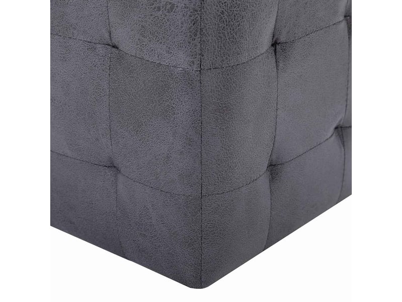  Lot de 2 tables de chevet - cabinet de chevet - table de nuit gris 30x30x30 cm similicuir daim  - Conforama D