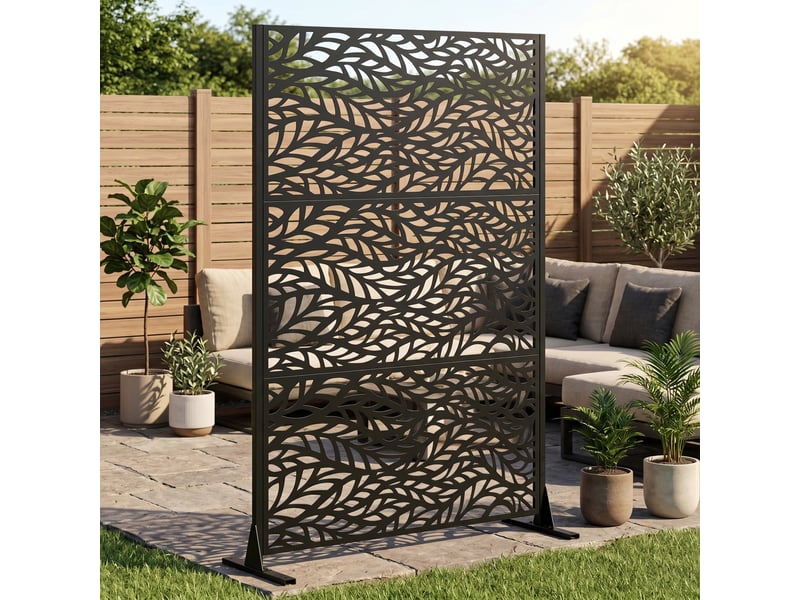  Brise-vue 116x183 cm autoportant métal noir  - Conforama C