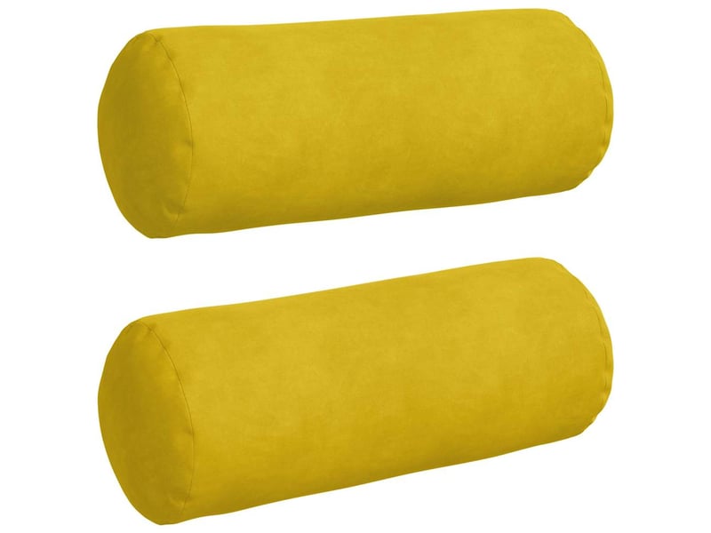  Lot de 2 coussins d'accent, coussins décoratifs, coussins lombaires jaune ø 15 x 40 cm cf56741  - Conforama A