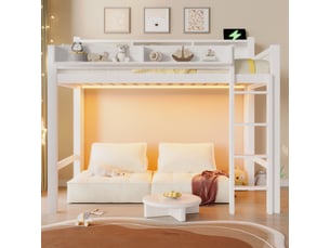 Lit mezzanine 90x200 cm <strong></strong>  <strong></strong> coloris blanc