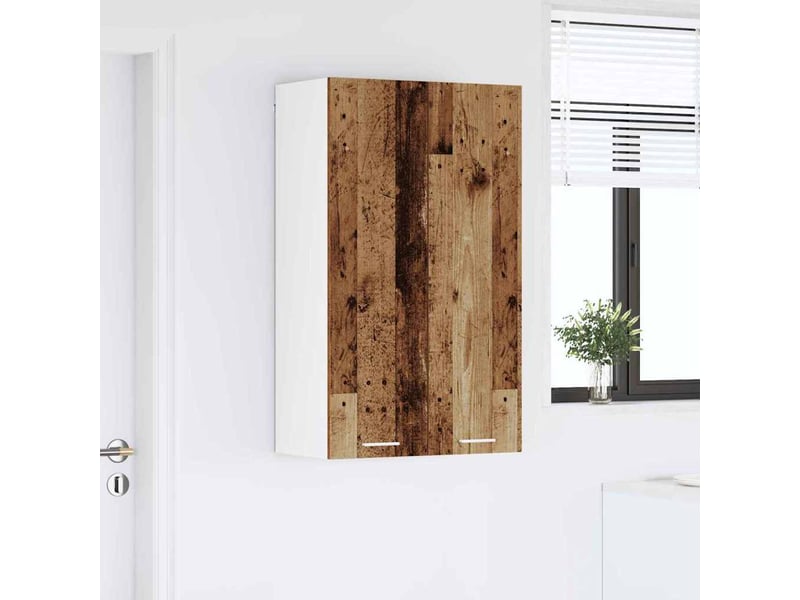 Meuble de rangement cuisine, armoire suspendue bois ancien 60x31x100cm shl4820 - Conforama D