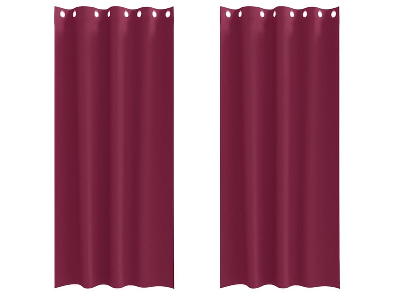  Lot de 2 rideaux occultants, rideaux black-out avec anneaux bordeaux 260 x 140 cm cf44618  - Conforama A