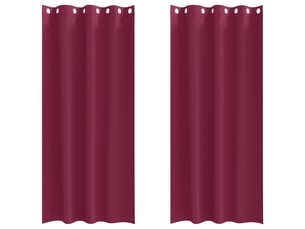 Lot de 2 rideaux occultants, rideaux black-out avec anneaux bordeaux 260 x 140 cm cf44618