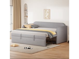 Lit extensible 180x190 cm coloris gris