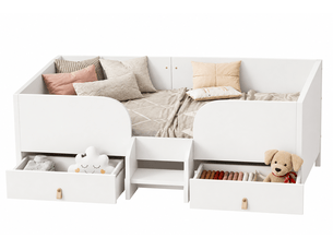 Lit avec rangement 90x200 cm   OMNIGLINT TRADING LTD coloris blanc