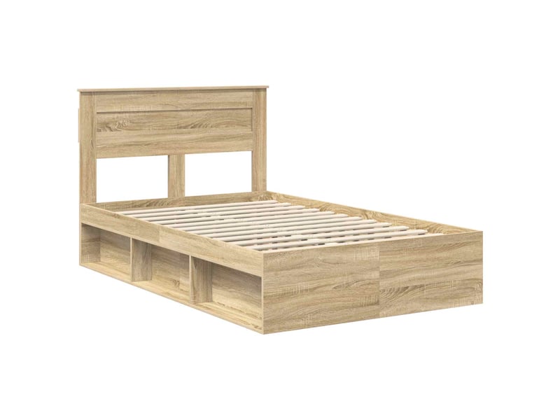  Lit double- lit adulte -  cadre de lit sonoma 120 x 190 cm bois de pin massif  - Conforama C