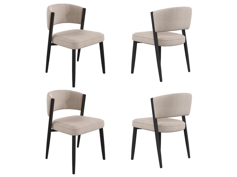  Chaise, coloris taupe, matière chenille, dimensions : 60 x 49 x 80 cm  - Conforama A