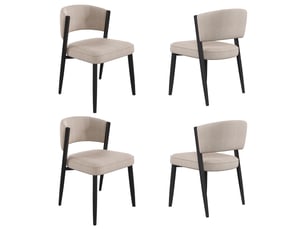 Chaise, coloris taupe, matière chenille, dimensions : 60 x 49 x 80 cm