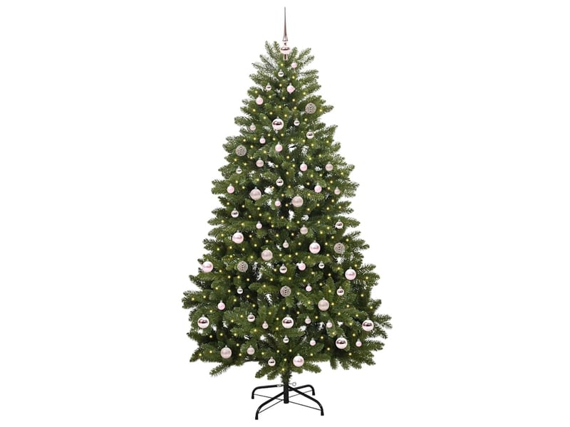  Sapin de noël - arbre de noël artificiel 210 cm 300 led blanc chaud vert  - Conforama C
