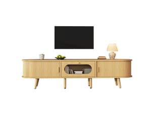 Table basse rectangulaire coloris bois clair - 40 cmx170 cm