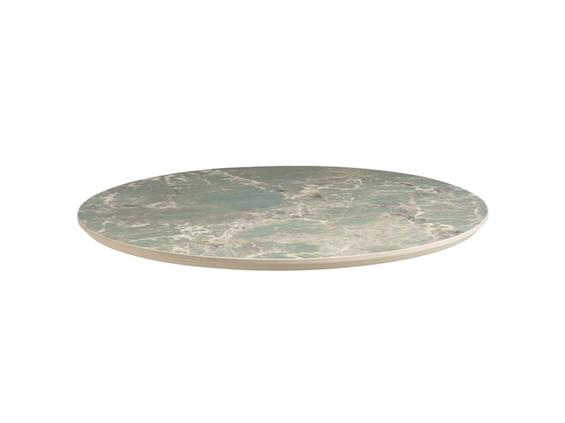 Icare - ensemble n°2: table bistrot d70cm en céramique marbré vert - Conforama E