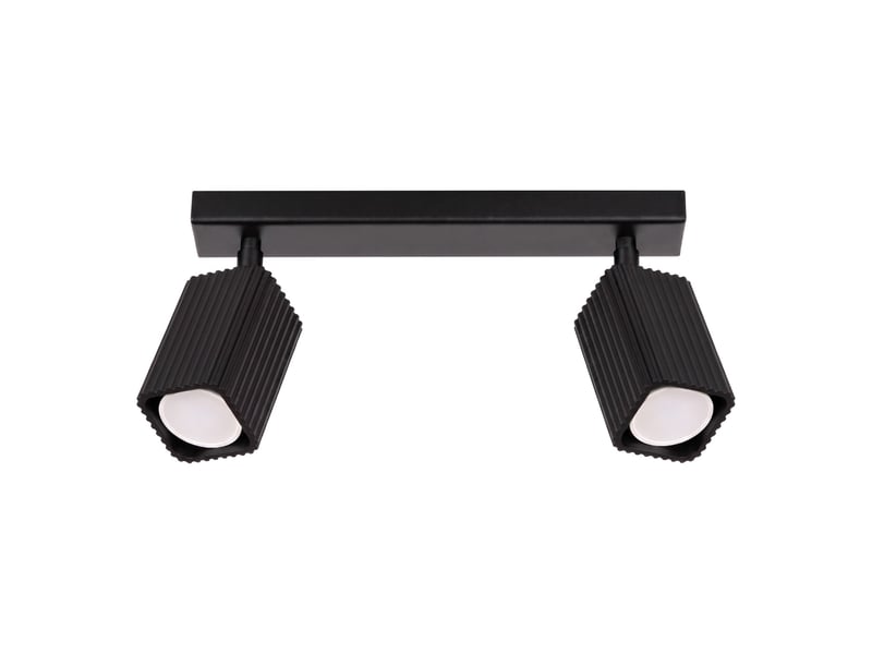  Plafonnier rayo 2 noir aluminium moderne 16.5x30x6cm SL.3164 - Conforama A