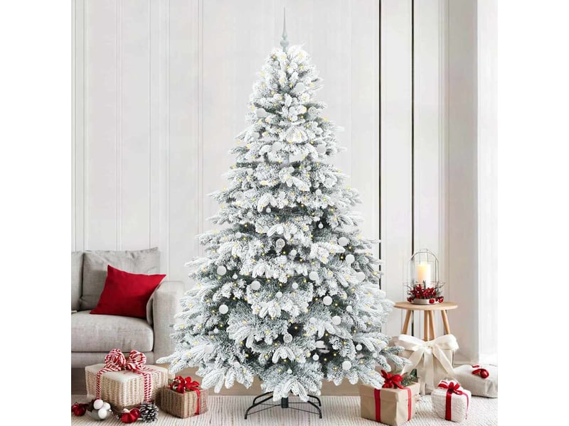 Sapin de noël, arbre de noël artificiel avec 300 led blanc 240 cm pe et pvc cf61231 - Conforama B