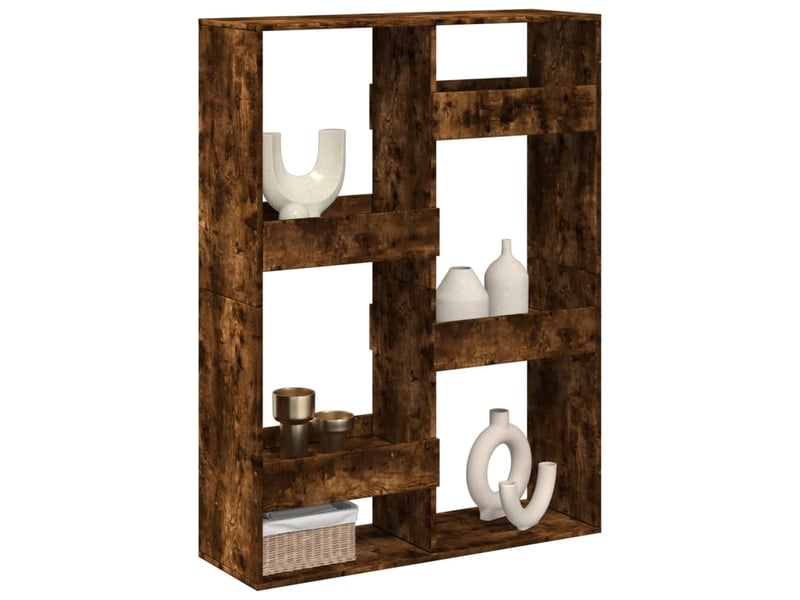  Cloison bibliothèque, meuble de rangement chêne fumé100x33x135 cm bois d'ingénierie  - Conforama B