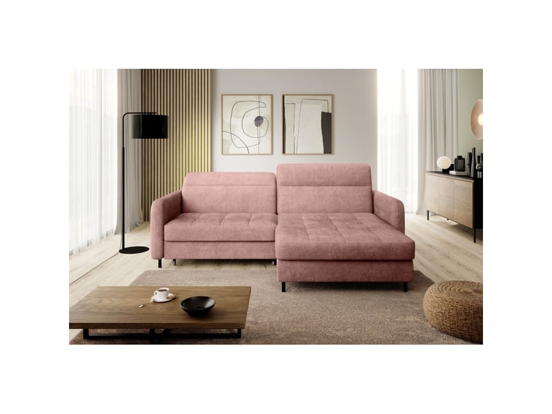  Canapé d'angle collection goumsi coloris rose poudré  - Conforama E