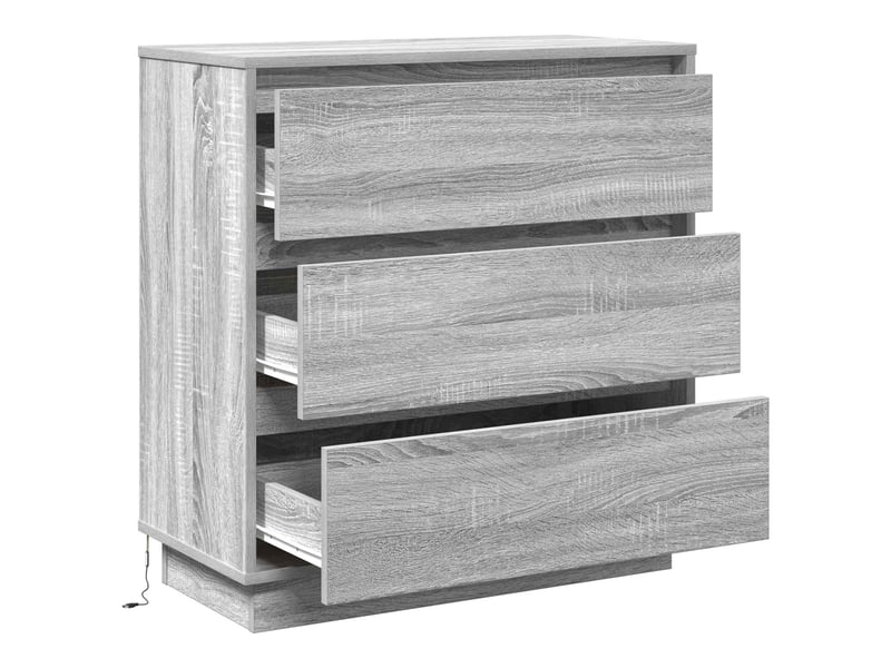 Table de chevet - cabinet de chevet - table de nuit gris 71 x 34,5 x 75 cm bois d'ingénierie - Conforama E