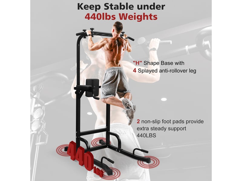  Station de musculation power tower avec barre de traction et dips, fitness à domicile  - Conforama D
