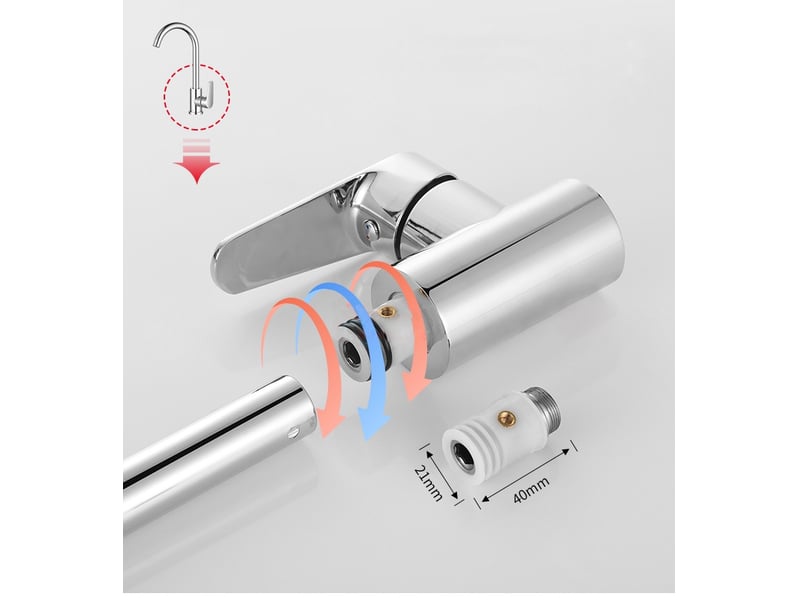  Robinet mitigeur monocommande évier de cuisine chromé  - Conforama E