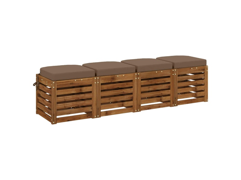  Lot de 4 coussins de siège, coussins d'assise soest 100 % polyester taupe cf60804  - Conforama C