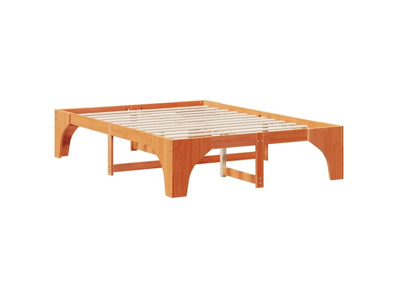  Lit double- lit adulte -  cadre de lit marron 150 x 200 cm pin massif  - Conforama C