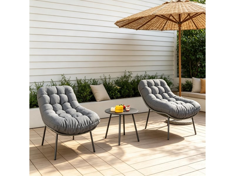  Salon de jardin 2 places avec coussins épais evryae  - Conforama B
