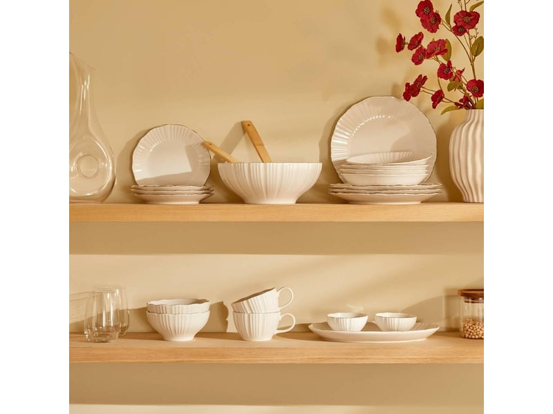 Lot de 6 assiettes dessert daphné ronde d.20cm blanc DAPHNE - Conforama E