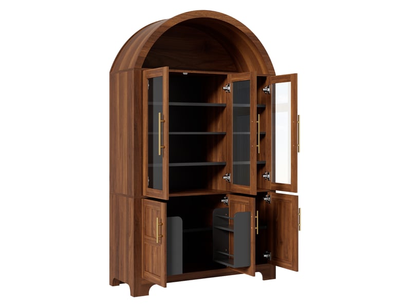  Vaisselier,110x40x185 cm,mdf et panneaux de particules,coloris noyer  - Conforama C