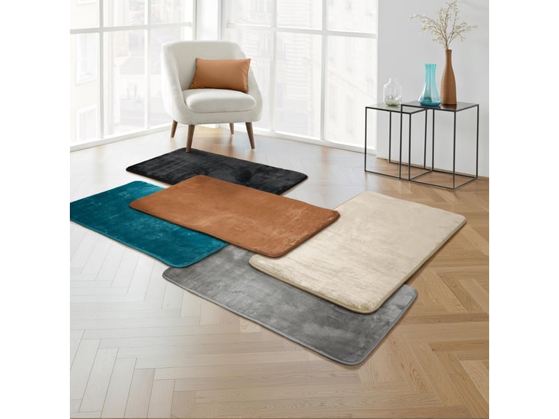  Tapis uni en flanelle flanou 60x110cm taupe  - Conforama C