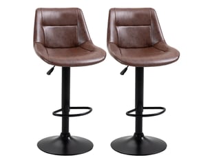 tabouret de bar assise réglable en hauteur <strong></strong> - marron