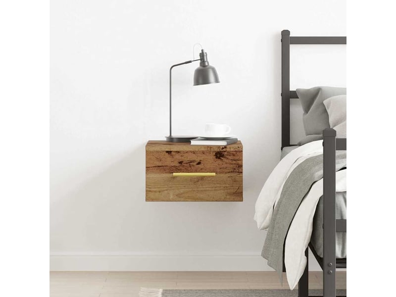  Table de chevet chambre 35x35x20cm bois d'ingénierie bois ancien shl1303  - Conforama D