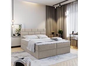 Lit avec rangement 160x200 cm <strong>MASSENO</strong> <strong></strong> coloris beige