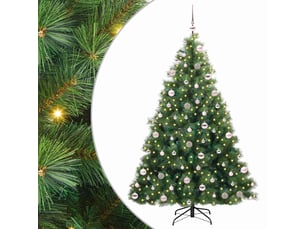 Sapin de noël artificiel, arbre de noël avec 300 led vert 210 cm pe et pvc shl9675