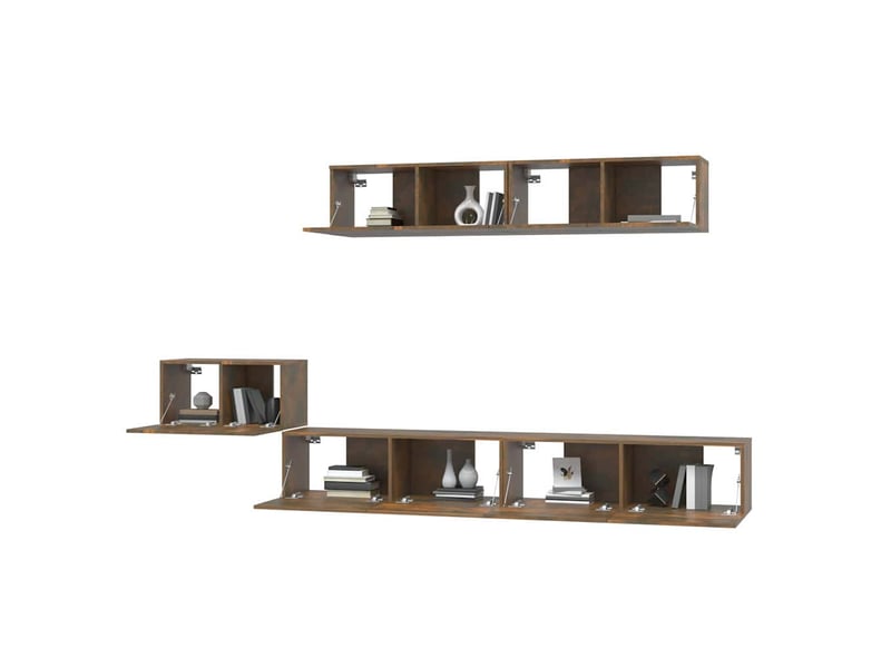  Ensemble de meubles tv 5 pcs chêne fumé bois d'ingénierie shl98562  - Conforama D