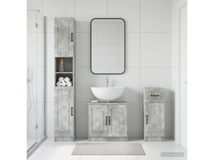 Ensemble de meuble de salle de bain 3 pièces utrecht gris béton cf63518