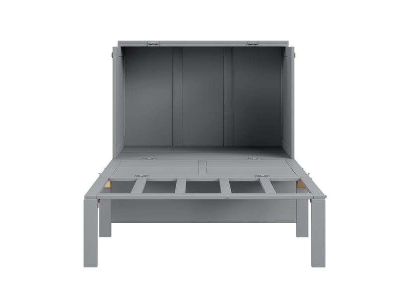 Lit escamotable 90x200 cm, lit d'adolescent avec sommier à lattes, gris - Conforama D