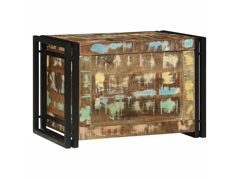  Boîte de rangement, coffre de rangement marron et noir 60x40x41 cm bois recyclé  - Conforama D