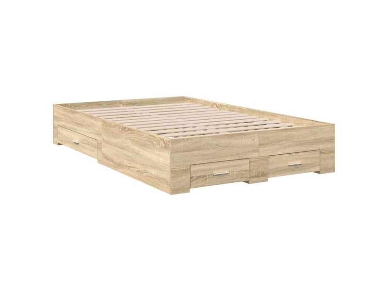 Lit double- lit adulte -  cadre de lit avec tiroir marron 120 x 200 cm bois d'ingénierie  - Conforama C
