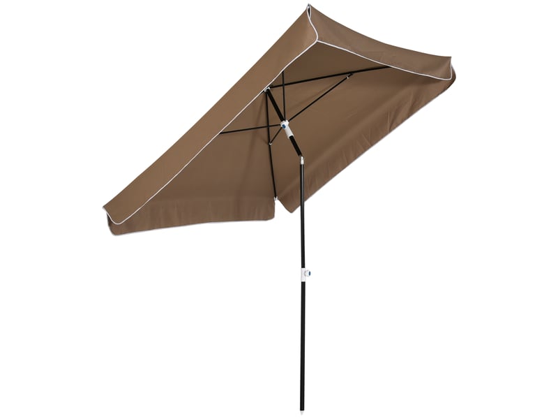  Parasol 2x2 m pour extérieur avec toit carré, réglable et portable, structure en métal et polyester, couleur café  - Conforama E