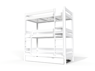 Lit superposé 80x200 cm ABC MEUBLES TRI482-LB coloris blanc