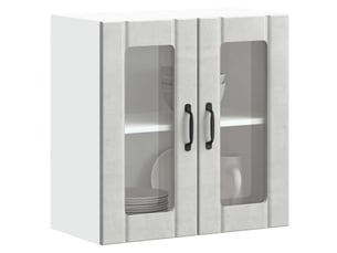 Armoire murale de cuisine avec porte en verre lucca gris béton shl6228